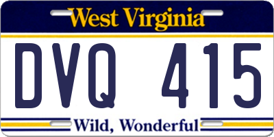WV license plate DVQ415