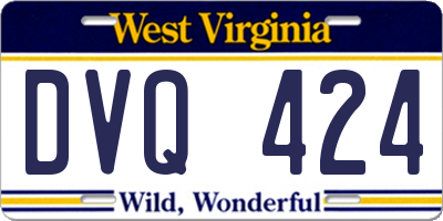 WV license plate DVQ424