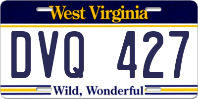 WV license plate DVQ427
