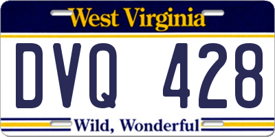 WV license plate DVQ428