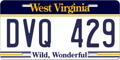 WV license plate DVQ429