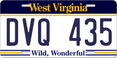 WV license plate DVQ435