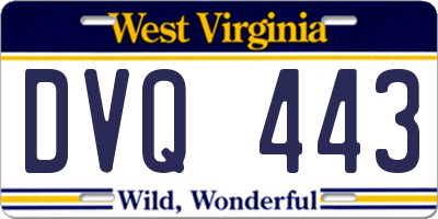 WV license plate DVQ443