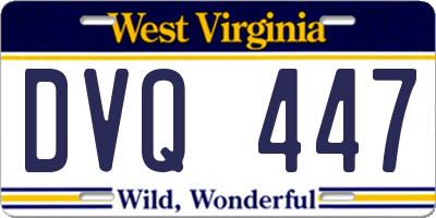 WV license plate DVQ447