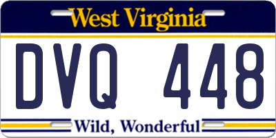 WV license plate DVQ448