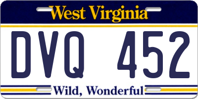 WV license plate DVQ452