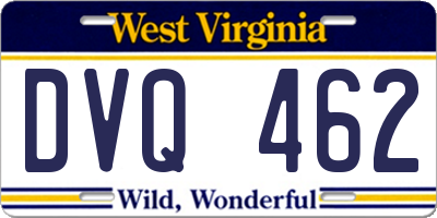 WV license plate DVQ462