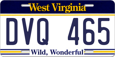 WV license plate DVQ465
