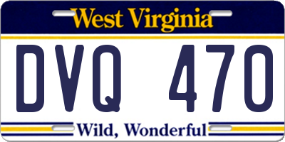 WV license plate DVQ470