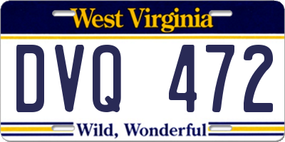 WV license plate DVQ472