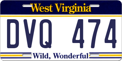 WV license plate DVQ474