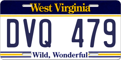 WV license plate DVQ479