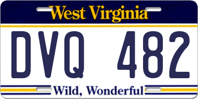 WV license plate DVQ482