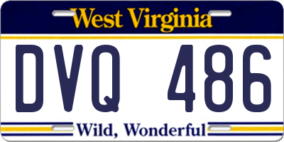 WV license plate DVQ486