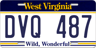 WV license plate DVQ487