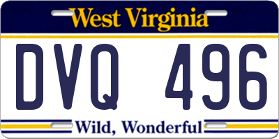 WV license plate DVQ496