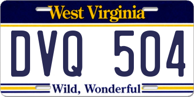 WV license plate DVQ504