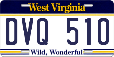 WV license plate DVQ510
