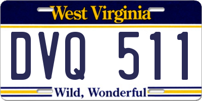 WV license plate DVQ511