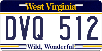 WV license plate DVQ512