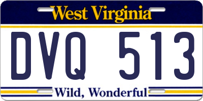 WV license plate DVQ513