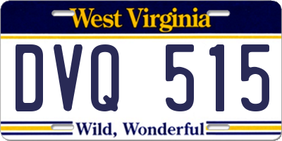 WV license plate DVQ515
