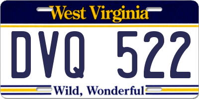 WV license plate DVQ522