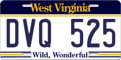 WV license plate DVQ525