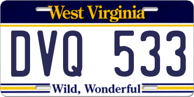 WV license plate DVQ533