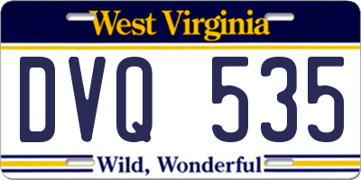 WV license plate DVQ535