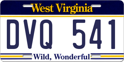 WV license plate DVQ541
