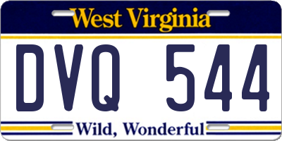 WV license plate DVQ544