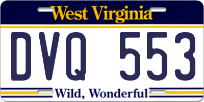 WV license plate DVQ553