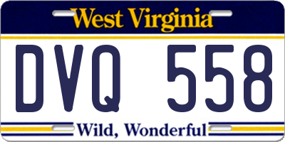WV license plate DVQ558