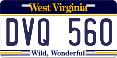 WV license plate DVQ560
