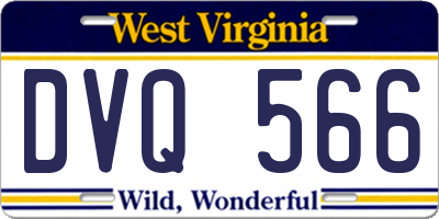 WV license plate DVQ566