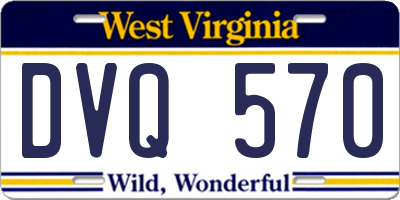 WV license plate DVQ570