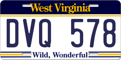 WV license plate DVQ578