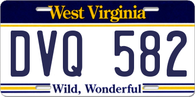 WV license plate DVQ582