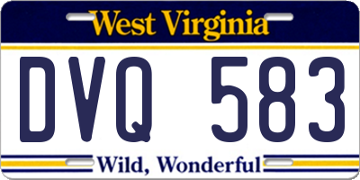 WV license plate DVQ583