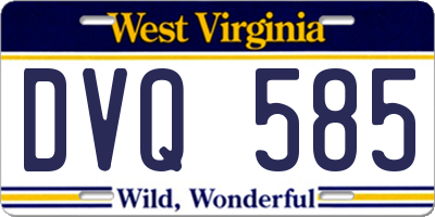 WV license plate DVQ585