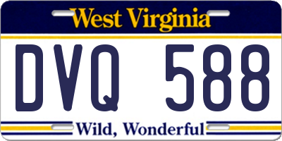 WV license plate DVQ588