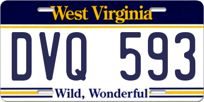 WV license plate DVQ593