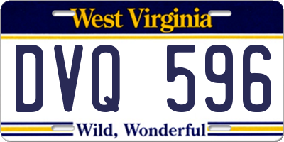 WV license plate DVQ596