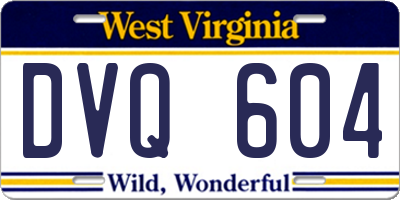 WV license plate DVQ604