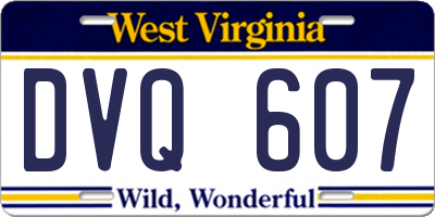 WV license plate DVQ607