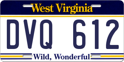 WV license plate DVQ612