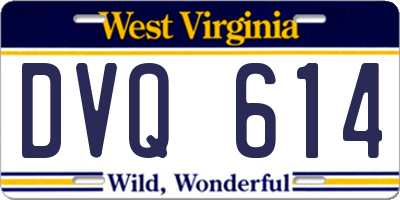 WV license plate DVQ614