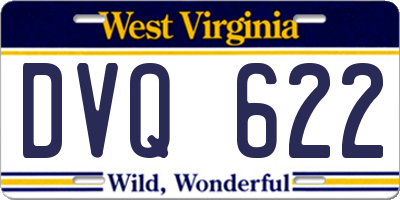 WV license plate DVQ622