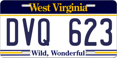 WV license plate DVQ623